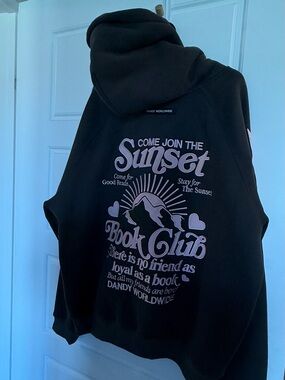 Sunset Book Club Dandy Worldwide Hoodie - Charcoal .Brand new/never worn. Size L